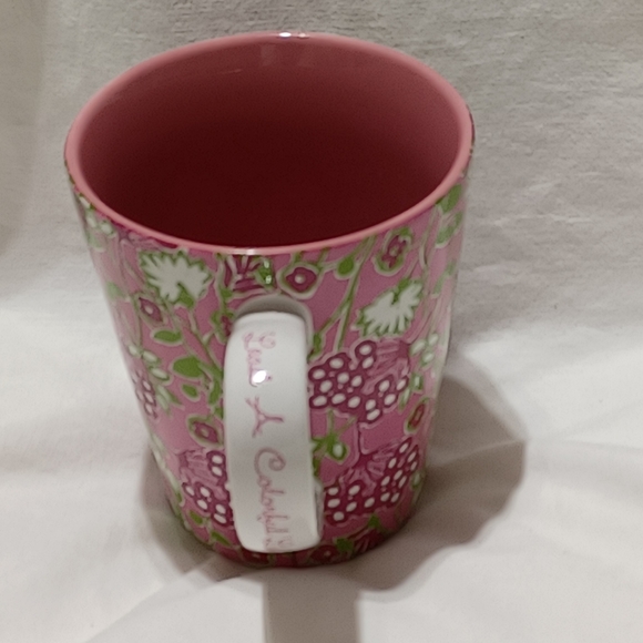 Lilly Pulitzer Lead a Colorful Life! Coffee Mug Bunches of Cherries Pink Red - Picture 7 of 9